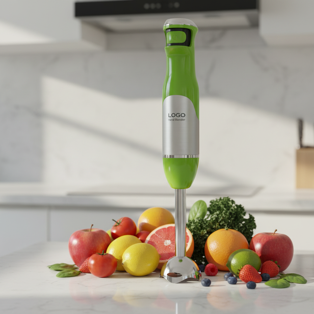 1000W Electric CE Certified Immersion Hand Blender Pure Copper Motor Variable Speed 4 Leaf Stainless Steel Blade Anti Splash