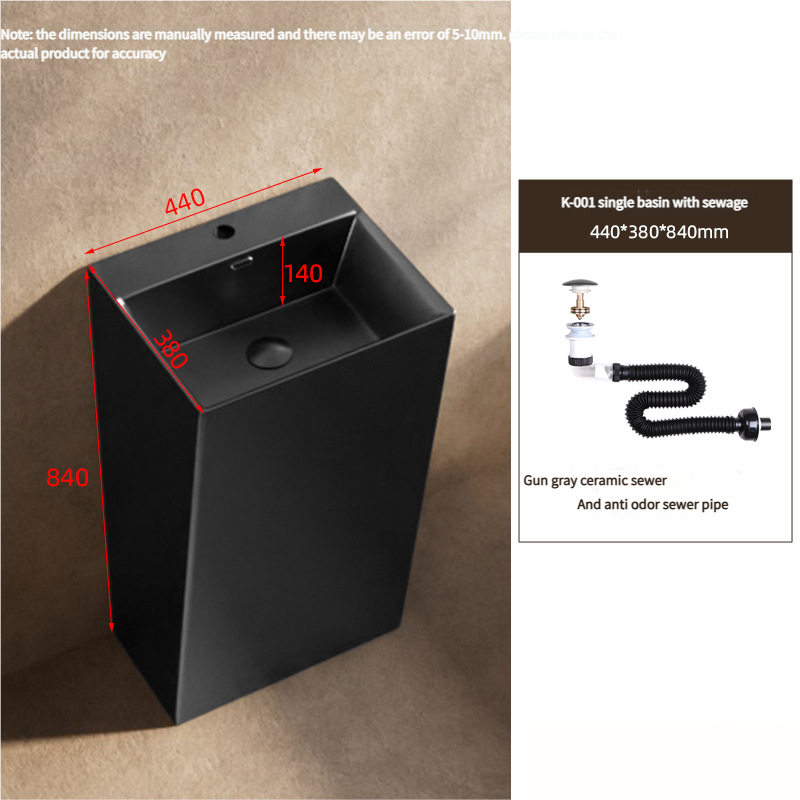 Noir (bassin unique avec dispositif d'élimination des déchets)