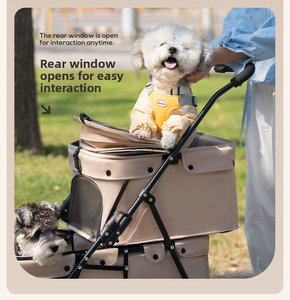 Carrito Doble para Mascotas, para 2 Perros, Desmontable, Plegable, de 4 Ruedas, con Compartimentos Separados, Directo de Fábrica - Product Image 2