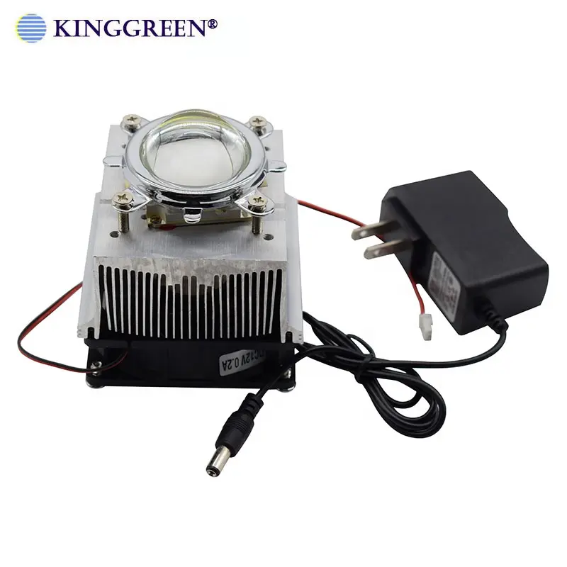 Cooling System Heat Sink + CPU Fans + 44MM Lens + LED Power Supply For 20〜100W Aluminum Radiator With Fans For High Power LED Chip