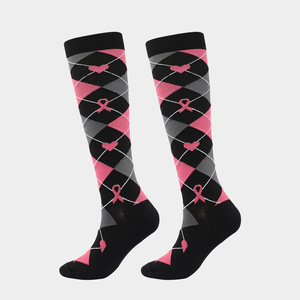 Chaussettes de compression avec motif ruban rose pour la course à pied, jeunes de 18 à 40 ans, nylon 75% - Product Image 4