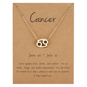 Vente en gros de bijoux en alliage de zinc pour femmes Collier avec pendentif plaqué or en forme de zodiaque pour enfants Cadeaux pour femmes et hommes - Product Image 5