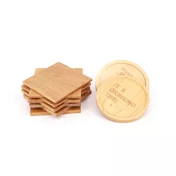 Sustainable Beech New Round Square Wood Drink Walnut Dark Blank Pallet <b>Cup</b> <b>Mat</b> High Quality Coaster for Coffee Beer Tea Serving - Product Image 4
