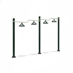 Barre Orizzontali Doppie per Fitness all'Aperto, Barra per <span class=keywords><strong>Trazioni</strong></span> con Tubo Zincato 300x12x260cm, Attrezzatura per Palestra all'Aperto Baihe BH22-19608 - Product Image 2
