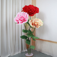 Grand panier de fleurs artificielles géantes en soie et peluche, arrangements floraux pour toile de fond de scène de mariage, vente en gros
