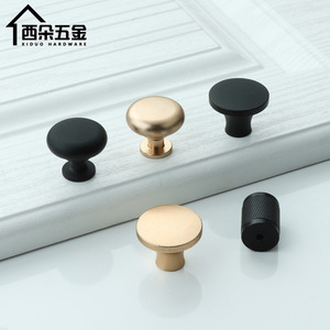 Xiduo Hardware Modern Cabinet <b>Knobs</b> Matte <b>Black</b> Gold Aluminum Alloy Round Single Hole For Drawer Wardrobe Door - Product Image 4