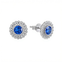Edler Schmuck Sterling Silber Ohrringe Vintage Luxus Blumen design mit gelben Zirkon eingelegten Ohrringen Hochzeit Anpassung