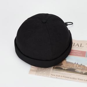 Chapeau noir personnalisé sans bord pour hommes femmes marque décontractée Style Hip Hop sans bord réglable marin béret Docker casquette BSCI commun - Product Image 1