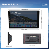 Podofo 9 inç Çift Din 2+64GB Android Araç Teybi Kablosuz Carplay/Android Auto Dokunmatik Ekran WiFi BT GPS FM/RDS Radyo USB OEM