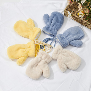 <strong>Children's</strong> Fingerless Thickened Fleece Lined Wool/Acrylic Jacquard Printed Elbow-Length Winter Beach Use Needle Detection <strong>Gloves</strong> - Product Image 3