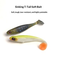 Vente en gros de leurres souples artificiels Bionic T-Tail, haute élasticité, 9 cm, 6,5 g, coulants, longue portée