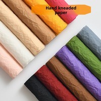 Kertas Pembungkus Xuenai, Kertas Kusut Buatan Tangan, Tebal 3D, Warna Alami, Pola Batu Buatan Tangan, 50*50cm, Motif Bunga Segar