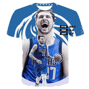 เสื้อยืดลาย Luka Doncic Jersey,เสื้อยืดบาสเก็ตบอล3D เสื้อแมฟเวอริก #77เสื้อยืด Luka Doncicc เครื่องแบบ