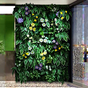 Mur végétal artificiel, plantes vertes, fleurs en plastique forgées, herbe, décoration murale, image de fond, balcon, pelouse verte, mur - Product Image 1