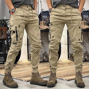 Pantalones Casuales de Moda Retro Americana para Hombre, Primavera-Otoño 2025, Pantalones de Pierna Recta con Cordones para Hombre - Product Image 4