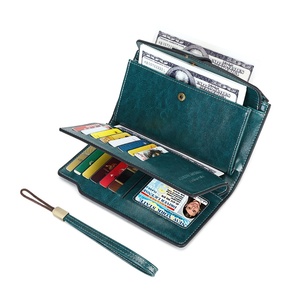 Women Leather <b>Wallet</b> with Hand Strap Premium Quality Genuine Leather Phone Pouch Multi-function RFID Leather <b>Wallet</b> for <b>Lady</b> - Product Image 5