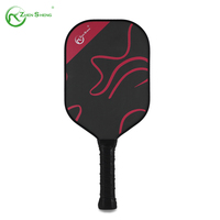 Fourniture d'usine Zhensheng Raquette de pickleball à pagaie en fibre de carbone portable disponible en OEM avec logo personnalisé pour le divertissement