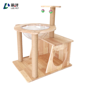 LIZE PET 2025 Lussuoso Tiragraffi per <span class=keywords><strong>Gatti</strong></span> in Legno Massello a 3 Livelli, Ecologico e Resistente, Struttura per Arrampicata in Cartone - Product Image 2