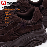 Nouvelles baskets en daim pour hommes, style confortable, design tendance, semelle épaisse moulée, logo personnalisé