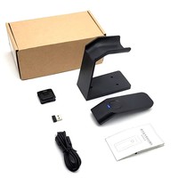 Escáner de Código de Barras Bluetooth Portátil JR 1055W, Lector de Códigos QR Inalámbrico 2D CMOS, Pistola de Escaneo Manual con Soporte