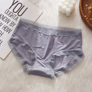 Braguitas Hipster de Algodón de Seda Helada Sin Costuras para Niñas al por Mayor, Transpirables, Antibacterianas, Cómodas para Uso Diario, Color Liso - Product Image 5