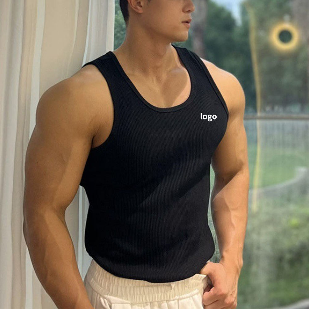 Intimo Da Uomo NUOZA Canottiera Uomo Pacco Da 3 100% Cotone Canottiera-Nero Canotta Palestra Uomo - Foto 10