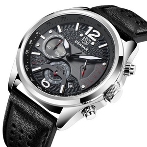 Montre chronographe de haute qualité pour homme en alliage et cuir Noble 5171 Benyar Cadran de designer de mode Chronométrage étanche Quartz Sport - Product Image 2