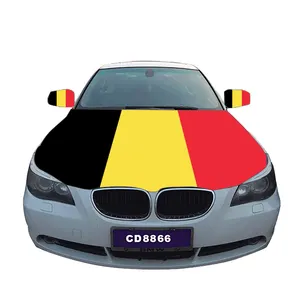 Custom car mirror cover bonnet flags 100%Polyester custom Belgium Belgian car hood flag