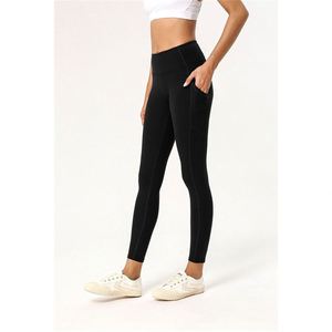 <span class=keywords><strong>Non</strong></span> Vedere Attraverso Pantaloni di Yoga Tasca Logo Fuori di Tasca A Vita Alta Pantaloni di Yoga, Pancia di Controllo, Tasca - Product Image 6