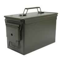 Boîte à munitions en métal imperméable de couleur vert armée pour balles de 9 mm, 30+ munitions, boîte à munitions en acier pour munitions Nerf, cadeaux de Noël pour hommes