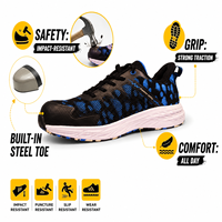 Chaussures de sécurité unisexes AOXIANG à tige en KPU tricoté, coupe basse, embout en acier, pour ouvriers du bâtiment, antistatiques, hiver-automne