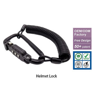 बाइक के हेलमेट लॉक एंटी चोरी सुरक्षा लॉक, मोटरसाइकिल स्कूटर हेलमेट के लिए कट प्रतिरोधी स्टील केबल के साथ - Product Image 1