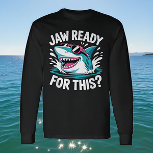 T-shirt a maniche lunghe Shark Lover Ocean Wildlife con design a forma di ganascia, pronto per questo design - Product Image 3