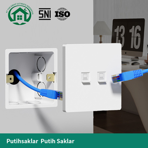 RJ47 Ethernet cable plug featuring durable brass construction with a gold iron plate, designed for a single outlet wall <b>socket</b> - Product Image 4