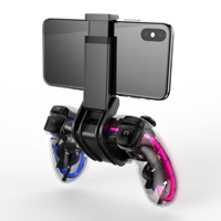 Manette de jeu transparente RGB BT STK avec support pour téléphone pour Android IOS Switch PC PS4 avec prise en charge de la mappage des touches