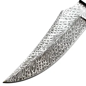 Neues Design Leder muster Jagdmesser Outdoor Survival Camping Angeln tragbare scharfe Messer mit fester Klinge und Ledersc heide