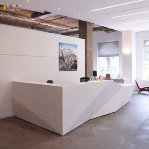 Mostrador de Recepción Blanco para Oficina, Diseño de Lujo Personalizado en Corian, Estilo Moderno para Salón de Belleza, Spa, Hotel, <span class=keywords><strong>Consultorio</strong></span> Dental - Product Image 6