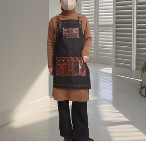 Nouvelle tablier <span class=keywords><strong>de</strong></span> <span class=keywords><strong>cuisine</strong></span> sans manches Niuweili Cowboy pour le nettoyage à domicile, unisexe, pour <span class=keywords><strong>chef</strong></span>, avec broderie et protection contre les taches - Product Image 1