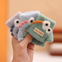 Guantes de Invierno para Niños, Guantes de Dibujos Animados de Felpa Tejida para Bebés, Manoplas para Niños Pequeños, Guantes Cálidos para Exteriores con Cubierta Abatible de Medio Dedo para Niñas