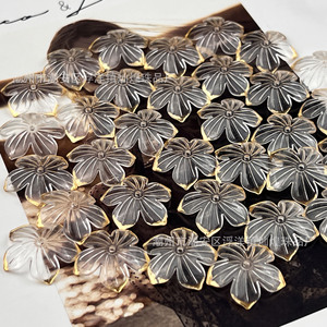 Épingle à cheveux en acrylique en forme de fleur de cerisier, plaquée or, accessoire de bijoux DIY pour un usage quotidien - Product Image 3