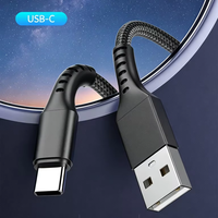 Câble de charge rapide USB vers Type C en nylon tressé personnalisé, multicolores, cordon de données durable
