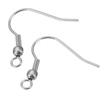Boucles d'oreilles en acier inoxydable 316 Crochet Trou: 2mm accessoires de bijoux