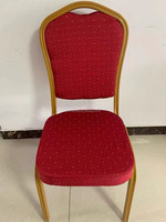 Chaise de salle à manger en métal et velours, style antique, empilable, confortable, pour hôtel et usage commercial, personnalisable, pour intérieur