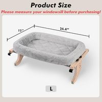 Lit pour chat facile à ajuster, perchoir de fenêtre en bois, hamac robuste, maison en bois pour chats