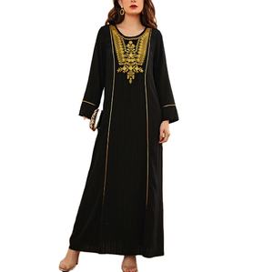 Delle Donne di modo del Vestito Del Ricamo di Inverno Maxi Abaya Robe Abiti Lungo Jilbab Musulmano Allentato Stile Medio Oriente Islamico Abbigliamento - Product Image 1