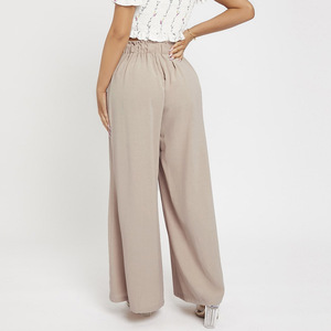Abbigliamento donna personalizzato fasciatura vita pantaloni larghi Chiffon ufficio pantaloni larghi Palazo alto - Product Image 5