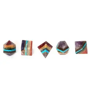 Bonded Chakra Gemstone Geometric Healing Solid Scared Sets Wholesale Crystal For Reiki Healing And Crystal Healing Stone