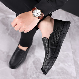 Zapatos Casuales de Piel Genuina Transpirables para Hombre, Mocasines Ligeros con Perforaciones - Product Image 4