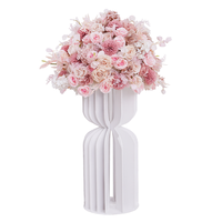 A8847 Boule de fleurs artificielle moderne en soie rose, Hortensia et Rose, pour centre de table de mariage, arrangement floral de banquet, scène d'événement et vitrine