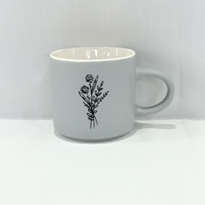 แก้วเซรามิกสโตนแวร์ลายการ์ตูนเส้นสีดำ พิมพ์โลโก้คุณภาพสูง ทนทาน เป็นมิตรกับสิ่งแวดล้อม ใช้กับเครื่องล้างจานและไมโครเวฟได้ - Product Image 4